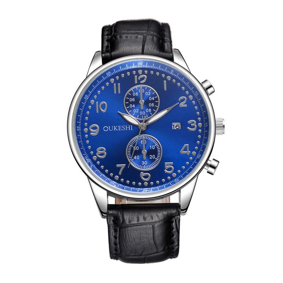 Black Strap Leather Watches