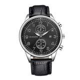 Black Strap Leather Watches