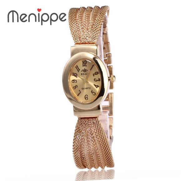 Steel Gold Bangle Watch