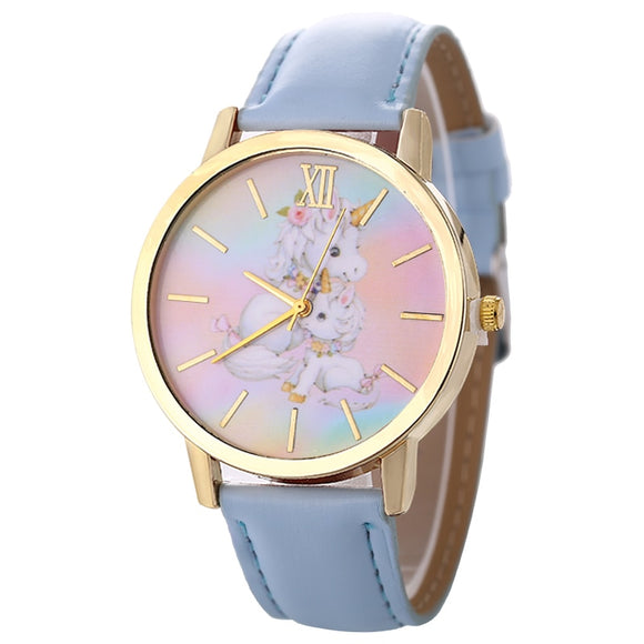 Unicorn Rainbow Leather Watch