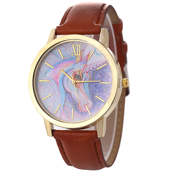 Unicorn Leather Wrist Watch