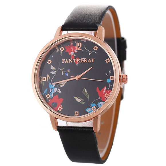 Butterfly Flower Leather Watch