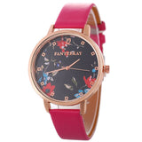 Butterfly Flower Leather Watch