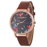Butterfly Flower Leather Watch