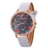 Butterfly Flower Leather Watch
