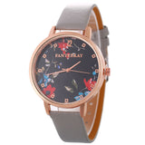 Butterfly Flower Leather Watch