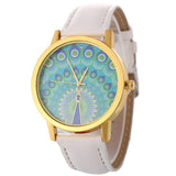Casual Cute Peacock Leather Wrist Watches
