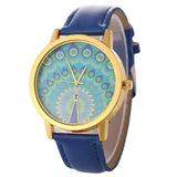 Casual Cute Peacock Leather Wrist Watches