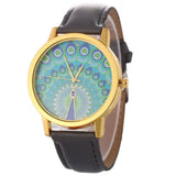 Casual Cute Peacock Leather Wrist Watches