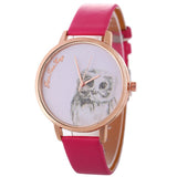 Owl Patterned Leather Watch