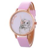 Owl Patterned Leather Watch