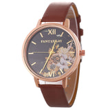 Flower Pattern Leather Watch