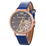 Flower Pattern Leather Watch