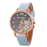 Flower Pattern Leather Watch