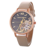 Flower Pattern Leather Watch