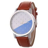 Saılıng Pattern Leather Watch