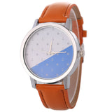 Saılıng Pattern Leather Watch