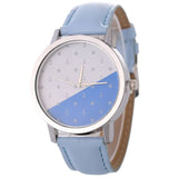 Saılıng Pattern Leather Watch