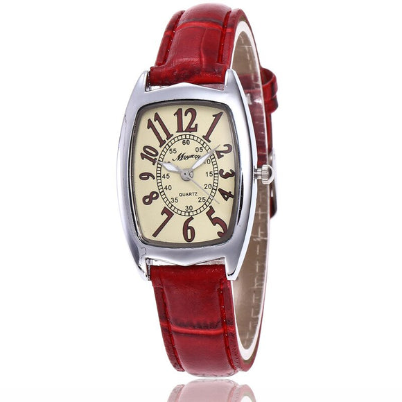 Thin Leather Strap Watch