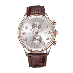 Black&Brown Strap Leather Watch