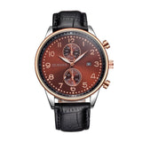 Black&Brown Strap Leather Watch